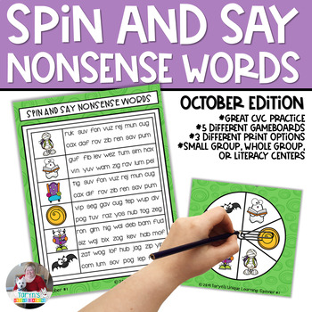 Preview of Nonsense Word Games Activities  | CVC Word Practice | Halloween Activities