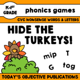 Nonsense Words Thanksgiving Game (Hide the Turkeys!)