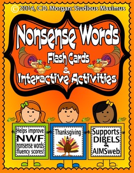 Preview of Nonsense Words - Thanksgiving - Interactive Activities. (for AIMSweb and DIBELS)