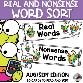 Nonsense Words Sort | Short Vowel CVC Word Sort | August & September ...