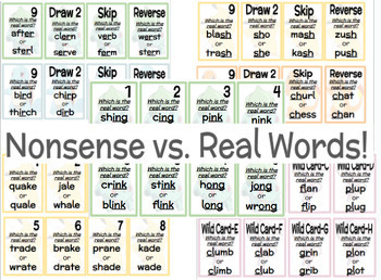 Preview of Nonsense vs. Real Words- Phonics Bundle - Pokémon Uno Games