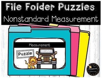Preview of Nonstandard Measurement Center File Folder Puzzles Safari Theme (Units)