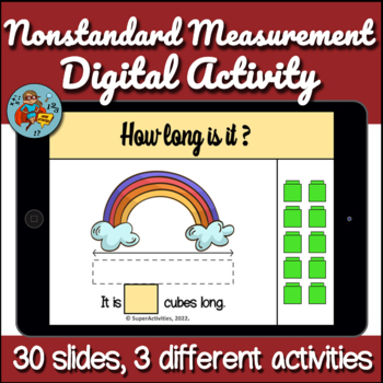 Preview of Nonstandard Measurement for Google Slides, Length, Height, Comparing Activities