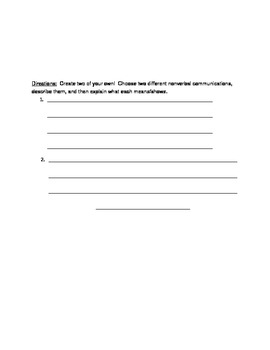Preview of Nonverbal Communication Worksheet