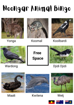 Preview of Noongar Animal Bingo