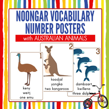 Preview of Noongar Number Posters with Australian Animals. Great NAIDOC week resource.