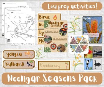 Preview of Noongar Seasons Pack- Printable posters, worksheets, displays & games!