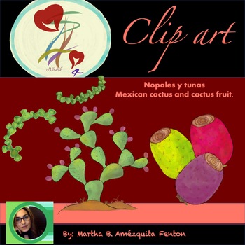 Preview of Nopales y tunas arte gráfico-Mexican cactus and cactus fruit clip art