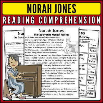 Preview of Norah Jones Nonfiction Reading Passage & Quiz for AAPI Heritage Month