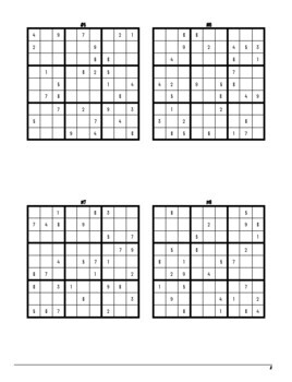 normal 104 kids sudoku puzzles with solution printable sudoku sheets