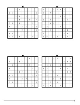 normal 104 kids sudoku puzzles with solution printable sudoku sheets