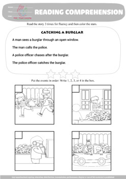 Preview of READING COMPREHENSION, 4 pictures sequencing, speech therapy, autism, FREEBIE