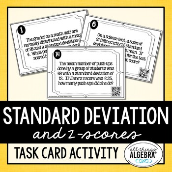 Preview of Normal Distribution, Standard Deviation, Z-Scores | Task Cards
