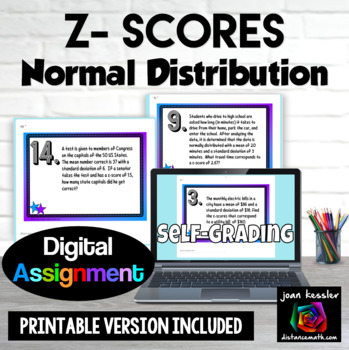 Preview of Normal Distribution Z-Scores Digital plus Print