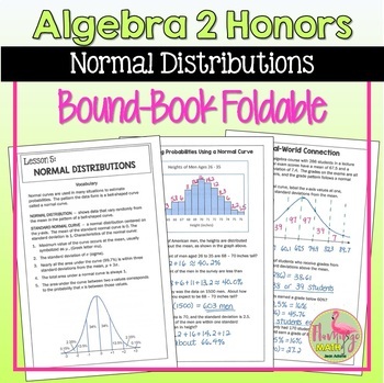 Preview of Normal Distributions Foldable (Unit 13)