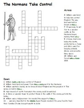 Preview of Norman Conquest Crossword Pack