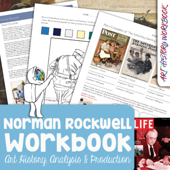 Preview of Norman Rockwell Art History Workbook-Biography & Art Activity Unit Middle School