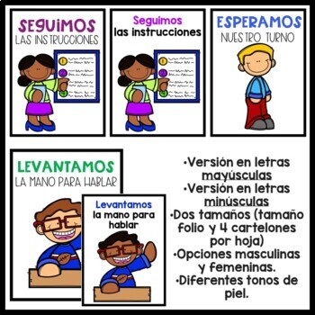 Reglas del Salón | Cartelones Normas Clase | Classroom Rules in Spanish