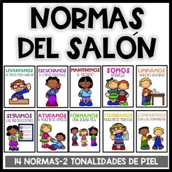 Preview of Reglas del Salón | Cartelones Normas Clase | Classroom Rules in Spanish
