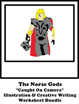 Preview of Norse Gods "Caught on Camera" Illustration and Creative Writing Bundle