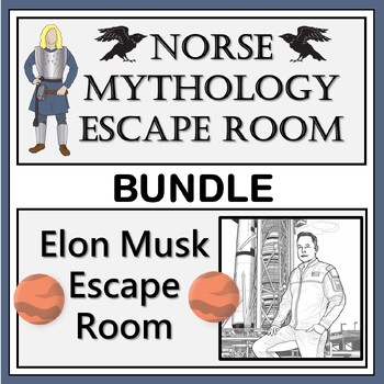 Preview of Norse Mythology Escape Room & Elon Musk Escape Room BUNDLE