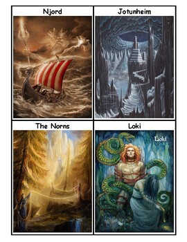 Preview of Norse Mythology Vocabulary Word Wall Cards