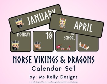 Norse Vikings & Dragons Blank Daily Schedule Cards by Ms Kelly Designs