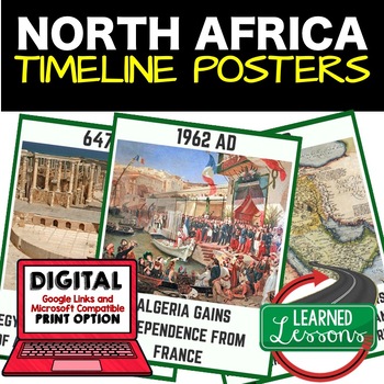 Preview of North Africa Timeline Posters and Activity Pages Print and Google