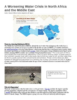 Preview of North Africa Water Scarcity Article, Questions, and DBQ's