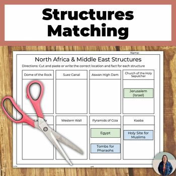 Preview of North Africa and Middle East Structures Matching for Geography and STEM