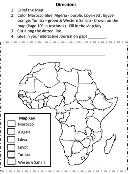 North African Map by Crayons 2 Careers | Teachers Pay Teachers