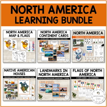 Preview of North America Continent Bundle - Montessori