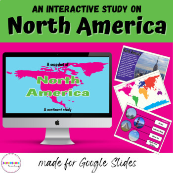 Preview of North America Continent Unit - Digital Resource for Google Slides