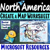 North America Create a Map Worksheet | Absolute and Relati