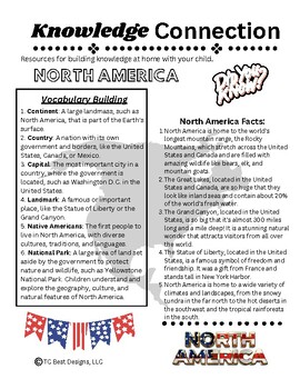 Preview of North America - Four Knowledge Building Parent Newsletters (English/Spanish)