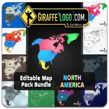 Preview of North America Fully Editable Maps for Google Slides & PowerPoint ~ FREEBIE!