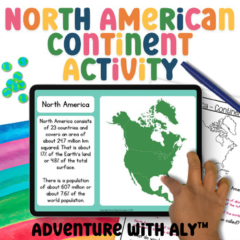 Preview of North America Geography Activity World Geography 3rd Grade Geography Project