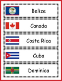 North America Geography Word Wall Bulletin Board - 41 Coun