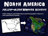 North America Map Activity: engaging, follow-along 27-slid
