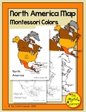 North America Map (Montessori Colors) Printable - Includes