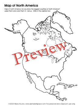 North America Map Puzzle Activity (In English) | TPT