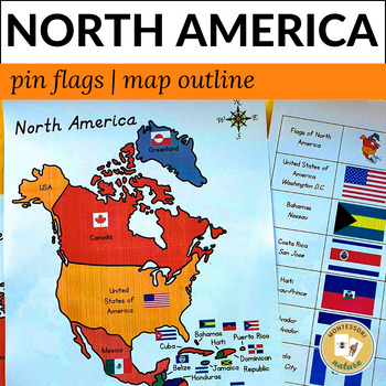 Preview of North America: Maps and Flags - Montessori