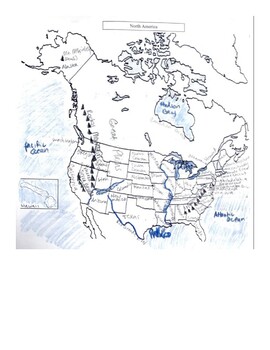 North America Physical Map Teaching Resources Teachers Pay Teachers