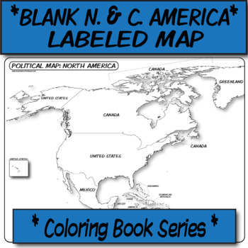 Preview of North America Political Map (Labeled) **Coloring Book Series**