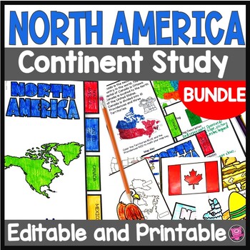 Preview of North America and United States Geography Interactive Research Templates
