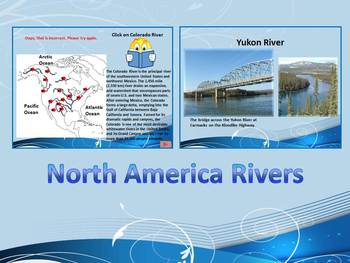 Preview of North America Rivers Interactive PowerPoint Game distance learning