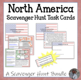 North America Scavenger Hunt Task Cards Bundle 3 Country S