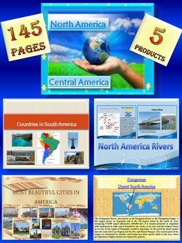 Preview of North America South America United States Canada Mexico distance learning
