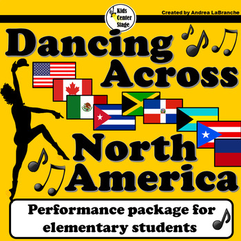 Preview of North America Themed Musical Performance Script for Elementary Students