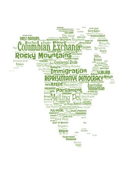 Preview of North America Vocabulary Wordle